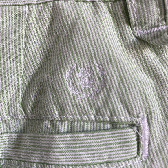 IZOD Women's Size 12 Green White Stripe Cotton Bermuda Shorts - Picture 4 of 7